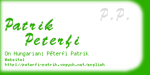 patrik peterfi business card