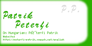 patrik peterfi business card